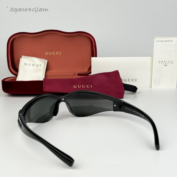 BRAND NEW Gucci GG1651S 001 Black Grey Unisex Mask Sunglasses GG 1651S main image 7